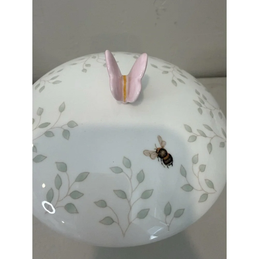 Lenox Porcelain Butterfly Meadow Large Canister with Lid 9